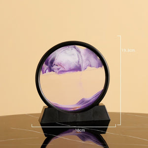 7/12inch Moving Sand Art Picture Round Glass 3D Deep Sea Sandscape In Motion Display Flowing Sand Frame Sand Painting