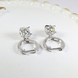 CoLife Jewelry Dazzling Moissanite Dangler for Wedding 0.5ct &amp;1ct F Color Moissanite Drop Earrings 925 Silver Moissanite Eardrop