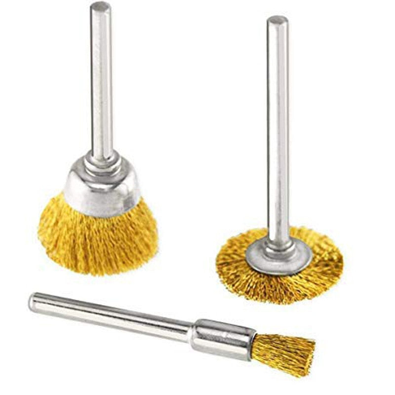 45 PC Brass Wire Wheel Brushes Wire Brushes Set for Accessories Rotary Tools Polish Clean