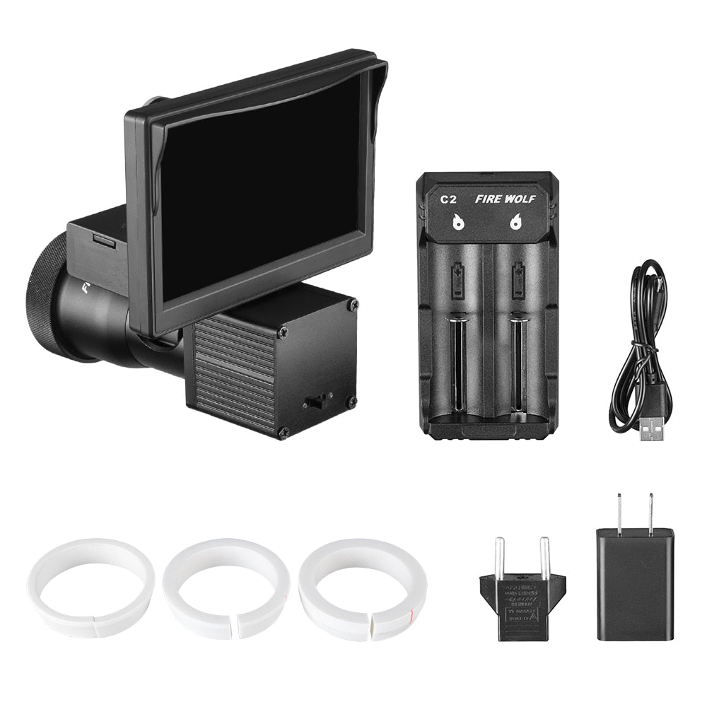 Fire Wolf Night Vision 5.0 Inch Display Siamese Scope Video Cameras Infrared illuminator Riflescope Hunting Optical