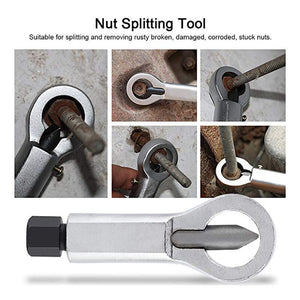 REIZ Nut Splitting Wrench Screw Cracking Spanner Set Adjustable Damaged Nut Remove Extractor Rust-Resistant Heavy Duty Tool Kit