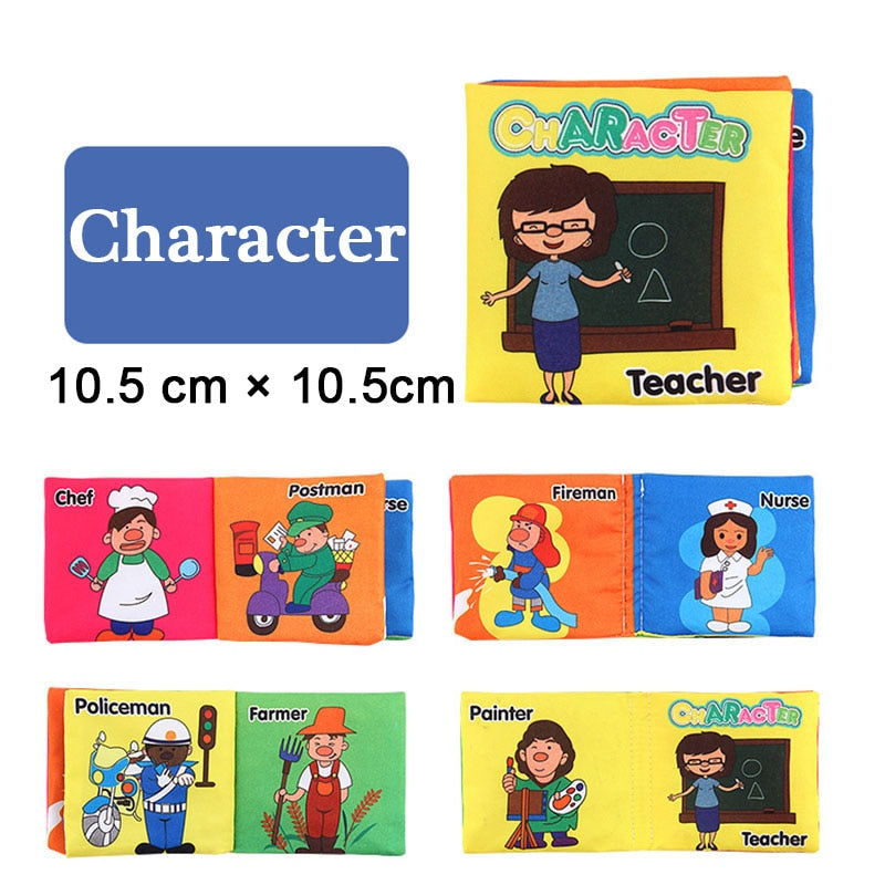 Cloth Book Cartoon Animal Face Matching Torn Baby Stereo Cloth Book Montessori Early Educational Teaching Toddler Books Gifts