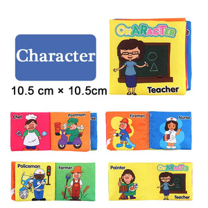 Cloth Book Cartoon Animal Face Matching Torn Baby Stereo Cloth Book Montessori Early Educational Teaching Toddler Books Gifts