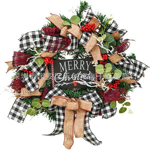 61cm Lavender Wreath Handmade Artificial Green Leaves Wreath Eco-friendly Front Door Home Decor For Wedding Birthday Party