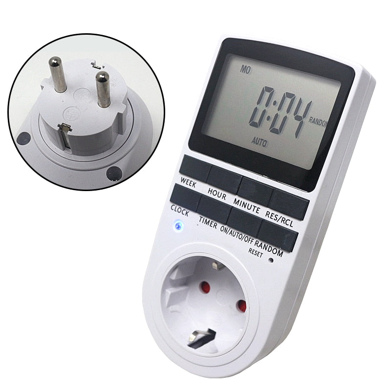 Electronic Digital Timer Socket EU/UK/US/FR Plug Outlet Programmable Timing Socket Control 220V Timer Switch Socket for Kitchen