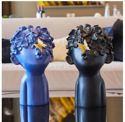European Resin Butterfly Boy Figurines Ornaments Kawaii Decor Home Room Table Head Statues Crafts Art Office Desktop Accessories