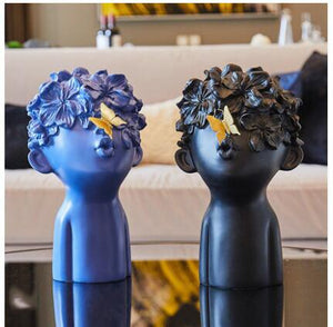 European Resin Butterfly Boy Figurines Ornaments Kawaii Decor Home Room Table Head Statues Crafts Art Office Desktop Accessories