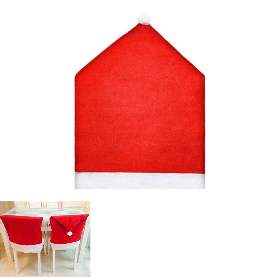 48*58cm Red Christmas Santa Claus Hat Chair Cover Xmas Dinner Party Oranments Merry Chrismas Decor For Home 2021 Happy New Year