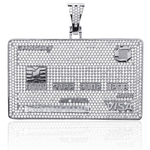 TOPGRILLZ Custom Name Iced Out Credit VISA Card Pendant Necklace AAA Cubic Zirconia Hip Hop Jewelry With Tennis Chain For Gift