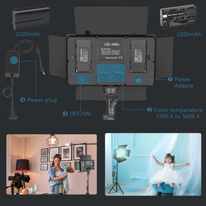 U800 LED Photo Studio Light for Tiktok Youbute Game Live Video Lighting 40W/50W Portable Video Recording Photography Panel Lamp