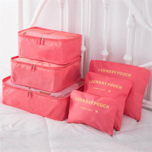 6Pcs/Set Travel Bag Men And Women Multifunction Clothing Luggage Organizer Bag Mesh Packing Cubes Unisex Travel Storage Bags Kit