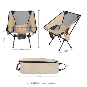 Camping Chair High Back Folding Camp Chair for Fishing, Garden Backpacking Outdoor Camping Chair for Beach Travel Recliner