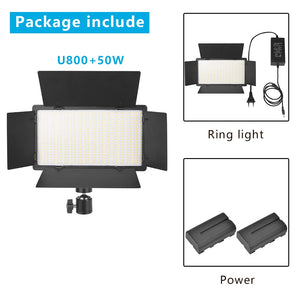 U800 LED Photo Studio Light for Tiktok Youbute Game Live Video Lighting 40W/50W Portable Video Recording Photography Panel Lamp