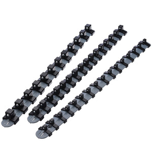 3pcs/set 1/4" 3/8" 1/2" Plastic Socket Tray Rail Rack Storage Holder Organizer Shelf Stand Socket Wrench Holders Home Tools