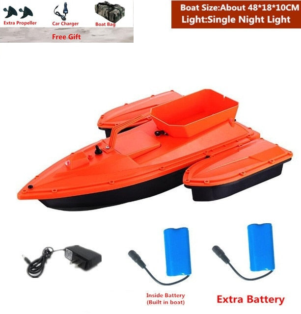Smart Fixed Speed Cruise Radio Remote Control Fishing Bait Boat 1.5KG 500M Dual Night Light Lure Fishing RC Bait Boat Fishing