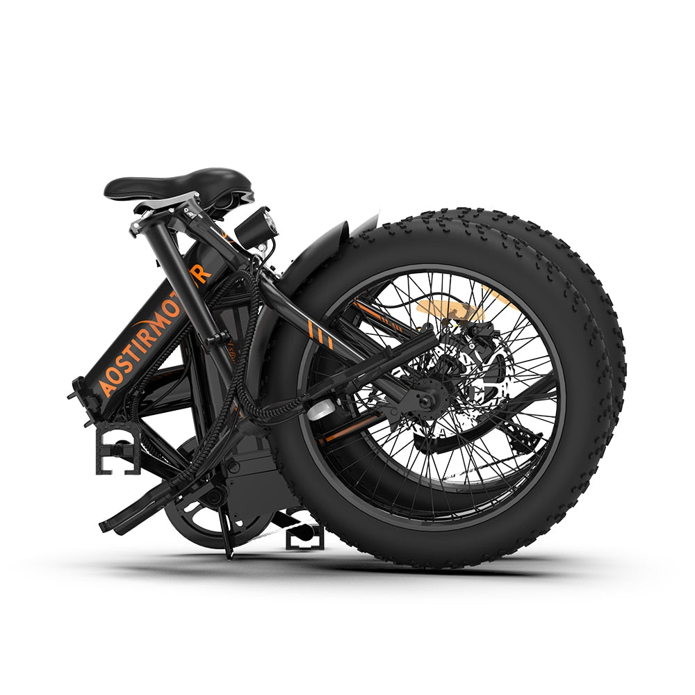 AOSTIRMOTOR A20 Folding Ebike 500W Electric Mountain Bike 20in Tire 36V 13Ah Battery Beach Electric Bicycle Fat Bike For Adult