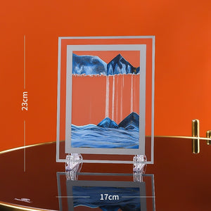 7/12inch Moving Sand Art Picture Round Glass 3D Deep Sea Sandscape In Motion Display Flowing Sand Frame Sand Painting