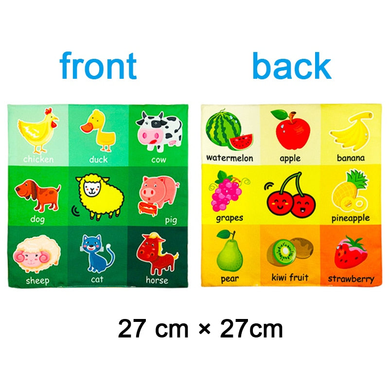 Cloth Book Cartoon Animal Face Matching Torn Baby Stereo Cloth Book Montessori Early Educational Teaching Toddler Books Gifts