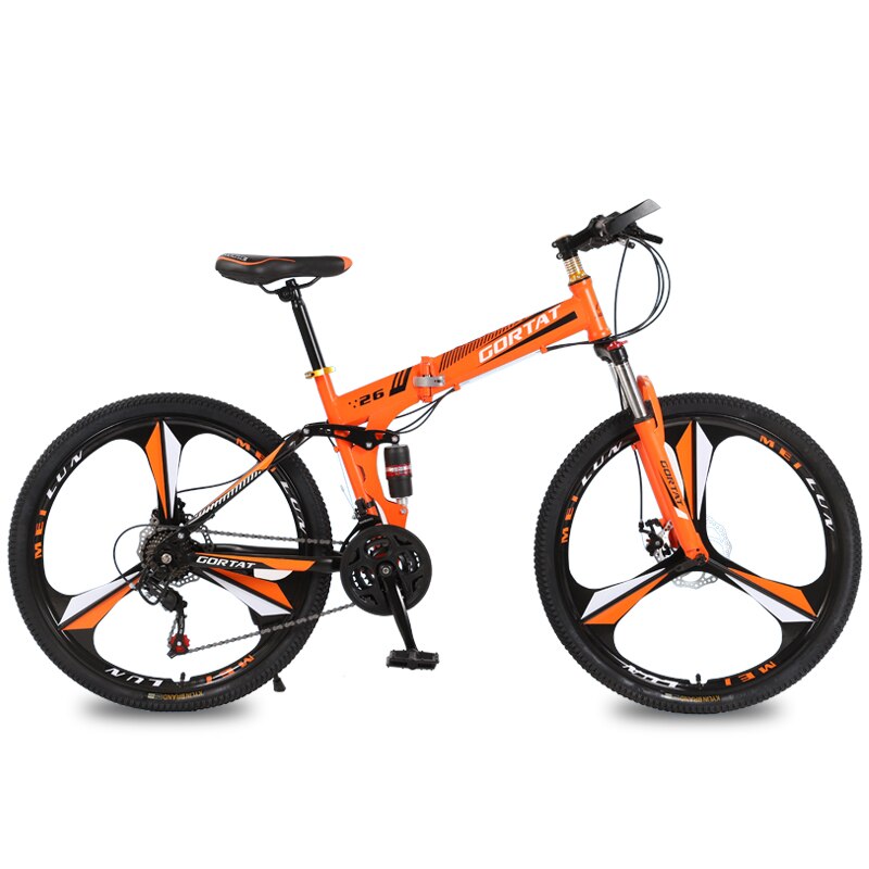 foldable bicycle mountain bike wheel size 26 inches Road bike 21 speeds Suspension Bicycle Double Disc Brake