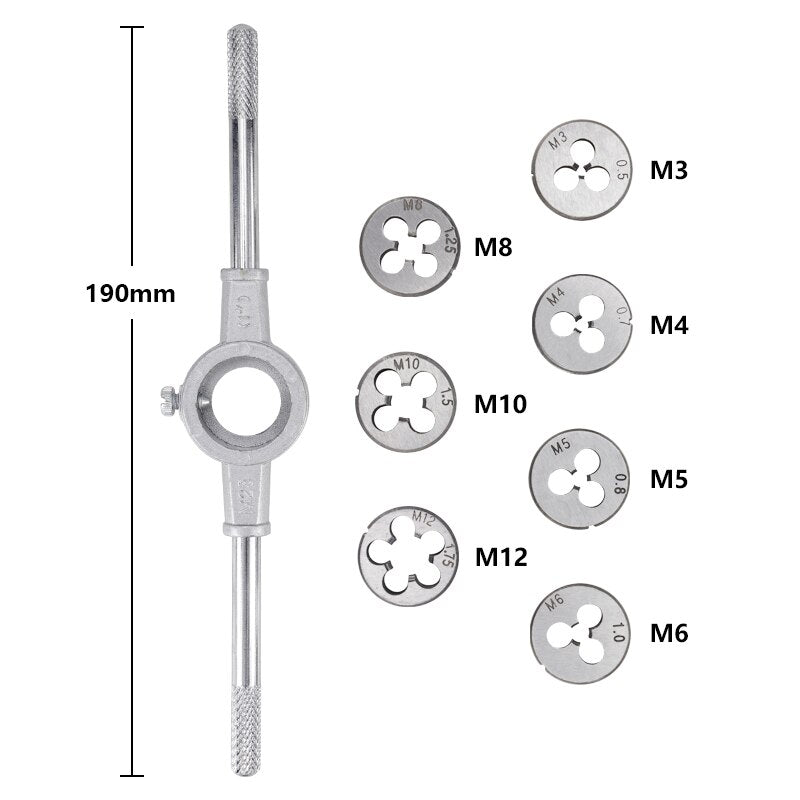 Tap And Die Set 8/20/40pcs Tap Wrench Threading Tools Metric/Imperial Hand Tapping Tools For Metalworking Screw Thread Tap Die