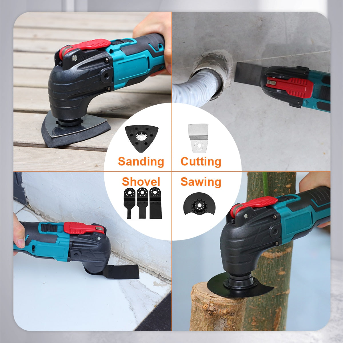 Electric Cordless Oscillating Multitools Machine Multi-function Trimmer Saw Renovator Power Multi-Tool for Makita 18V Battery