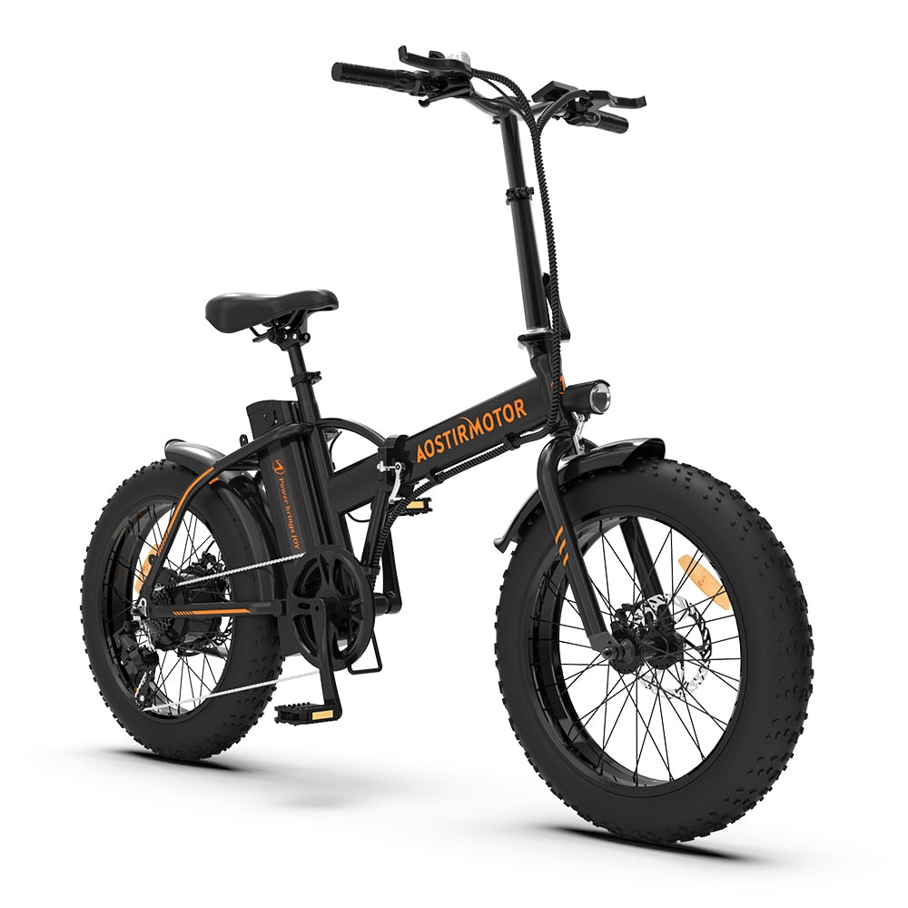 AOSTIRMOTOR A20 Folding Ebike 500W Electric Mountain Bike 20in Tire 36V 13Ah Battery Beach Electric Bicycle Fat Bike For Adult
