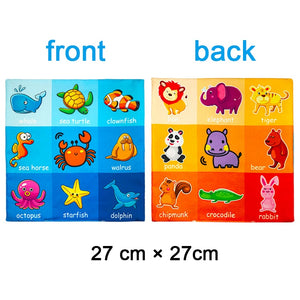 Cloth Book Cartoon Animal Face Matching Torn Baby Stereo Cloth Book Montessori Early Educational Teaching Toddler Books Gifts