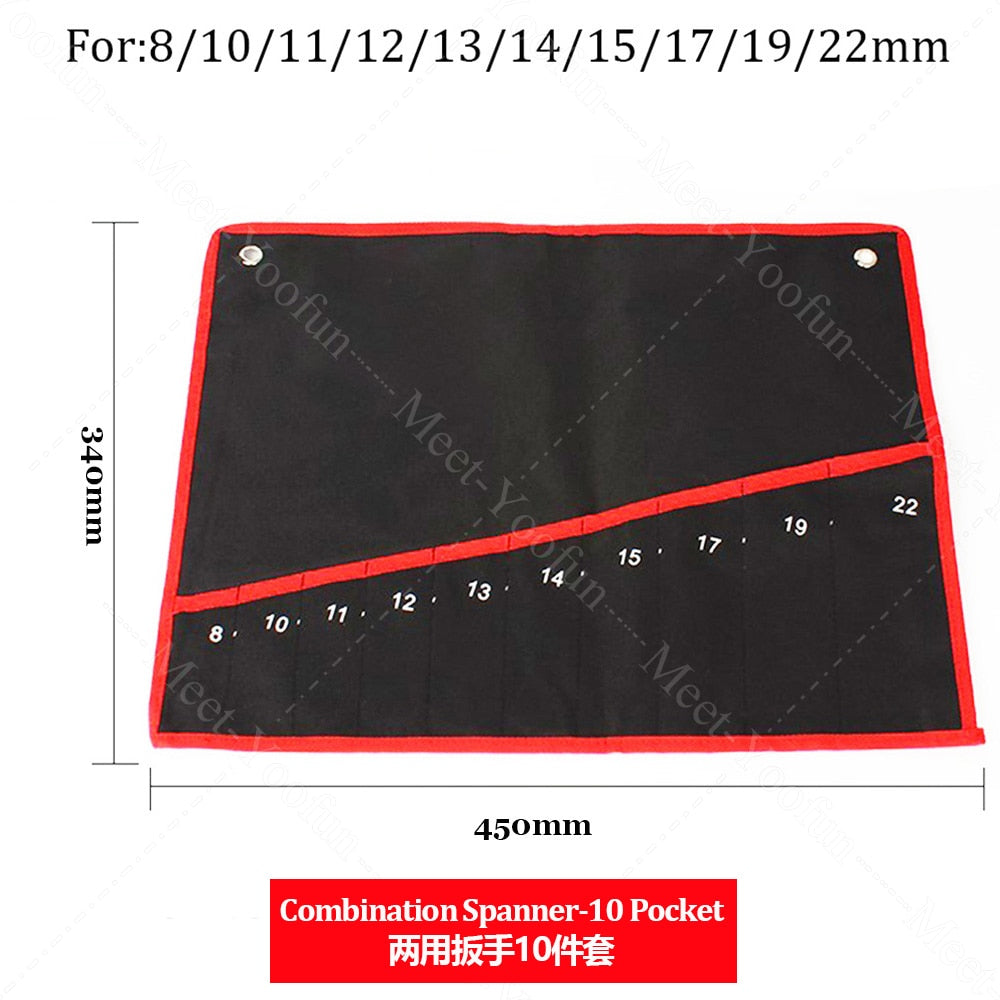 Practical Canvas Tool Bag wrench tool roll up Foldable Spanner Organizer Pouch Case hand tool storage bag