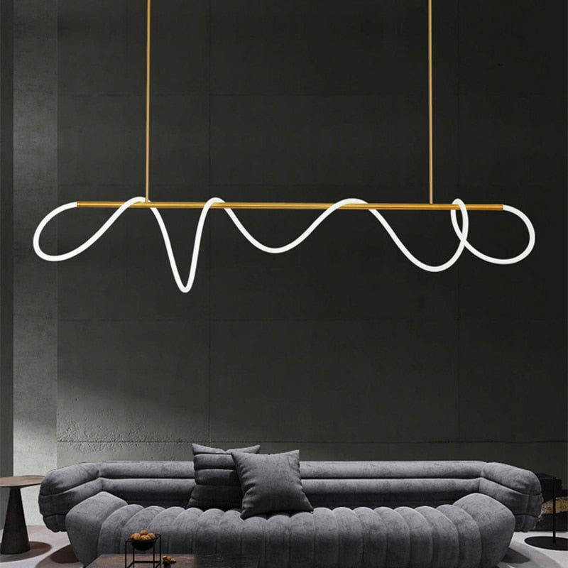 Post-Modern Restaurant Notes Long Hose Lamp Creative Bar Cafe Shop Art Front Desk Designer Chandeliers