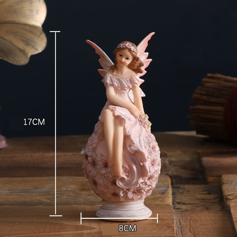 Beautiful Angel,Home Decoration,Figurine Miniature,Flower Fairy,Statue,Sculpture,Modern,Living Room,Decor Decorative,Desk Art