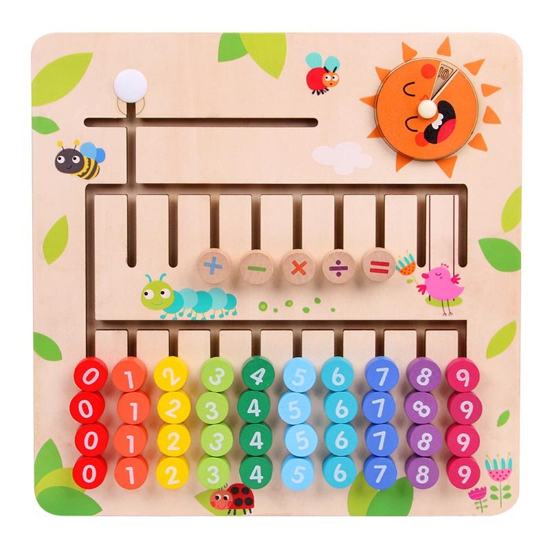 Educational Wood Math Toys For Children  Wooden Montessori Materials Learning Numbers Matching Game Mathematics Montessori Toys