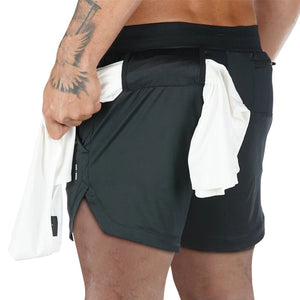 Men&#39;s Running Shorts Camo Gym Fitness Compression Workout Basketball 2 In 1 Tights Quick Dry Training Clothing Sports Shorts Man