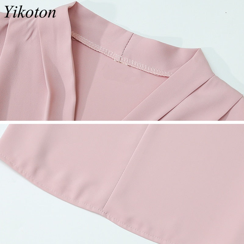 Chiffon White Shirt Women Blouse And Tops Summer Shirts V-Neck Woman's Clothing Casual Loose Buttons Short Sleeve Camisa mujer