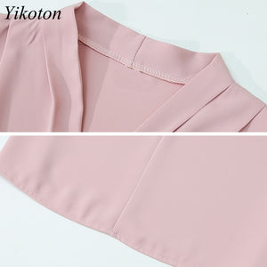 Chiffon White Shirt Women Blouse And Tops Summer Shirts V-Neck Woman's Clothing Casual Loose Buttons Short Sleeve Camisa mujer