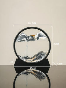 7/12inch Moving Sand Art Picture Round Glass 3D Deep Sea Sandscape In Motion Display Flowing Sand Frame Sand Painting