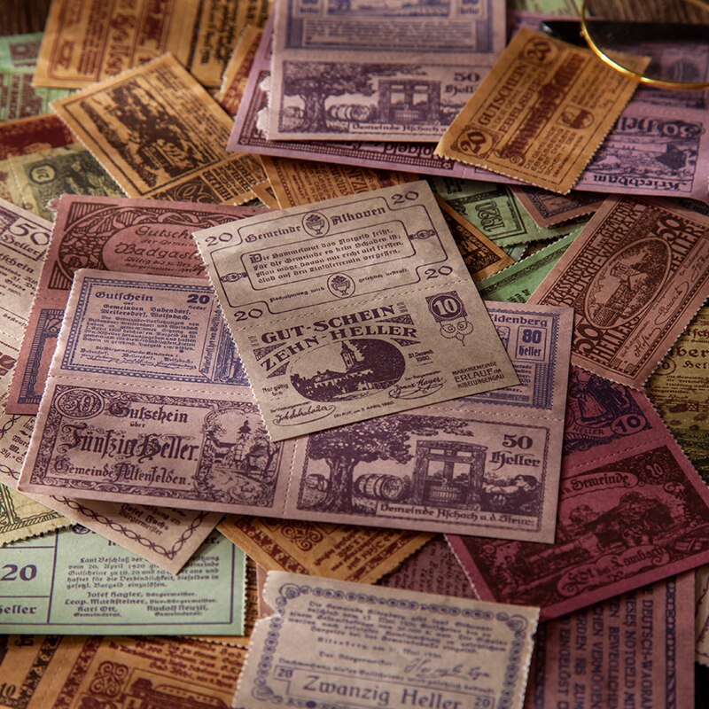 Journamm 20pcs/pack White Kraft Paper Vintage Ticket Scrapbooking Junk Journal Creative Stationery Double-sided Material Paper