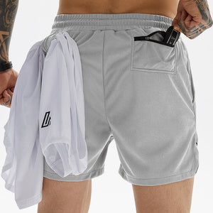 Men&#39;s Running Shorts Camo Gym Fitness Compression Workout Basketball 2 In 1 Tights Quick Dry Training Clothing Sports Shorts Man