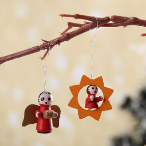 48pcs Christmas Wooden Ornament Wood Hanging Pendants Party Decorations for Home Kid New Year Gifts  Chrismas Tree Puppets Xmas