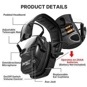 Electronic Shooting Earmuff Anti-noise Impact Ear Protector Outdoor Sport Sound Amplification Headset Foldable Hearing Protector