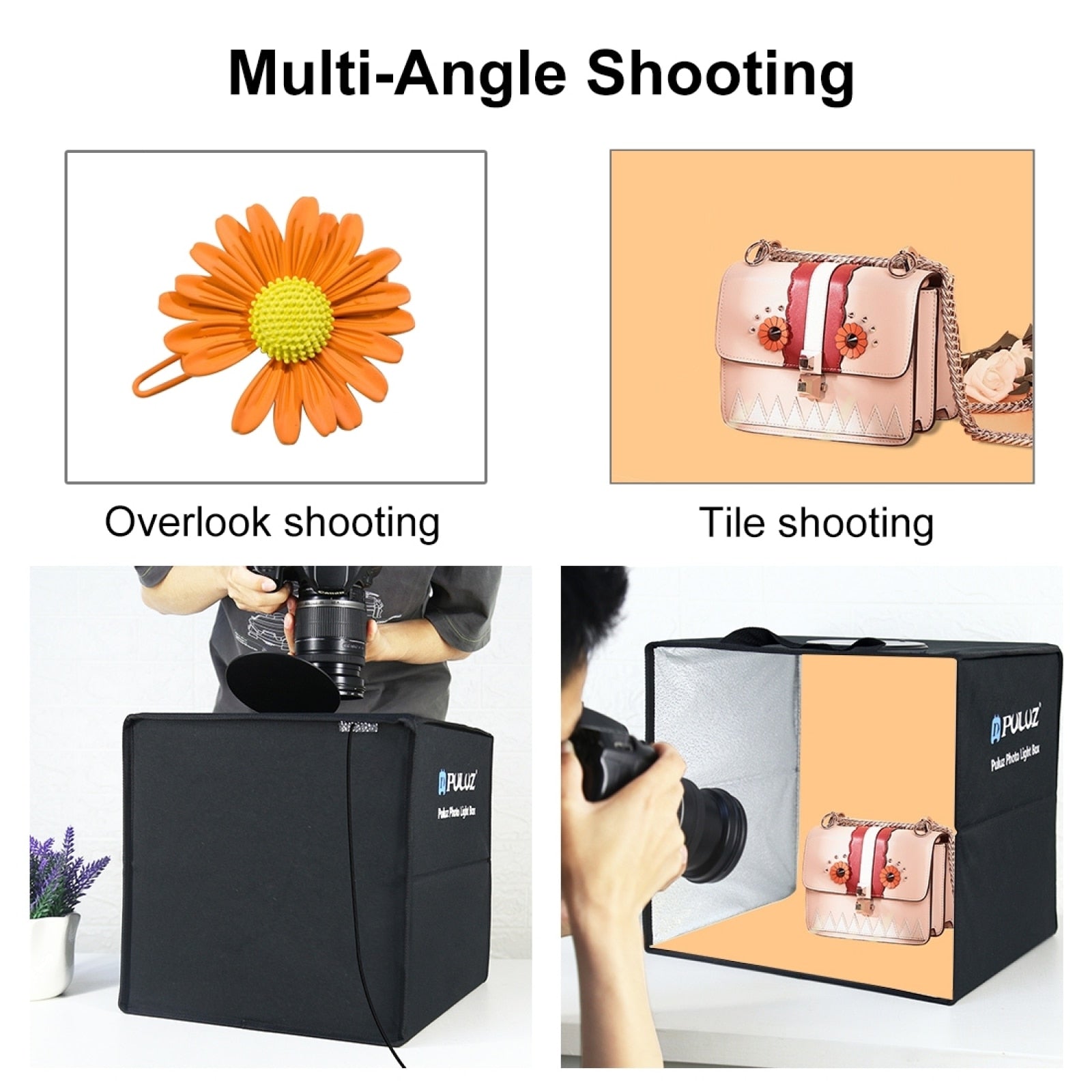 PULUZ Photo Studio Ring LED 30cm Light Box Shooting Tent Desktop Box Kit with 6 Colors Backgrounds Photography LightBox Kits 5V
