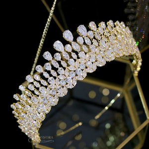 New Bride Tiara Crystal Headdress Wedding Hair Accessories Full Zircon Crowns Headband Wedding Jewelry Crowns For Women