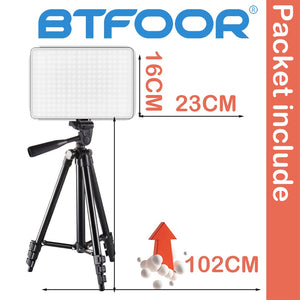 EU Plug LED 2700k-5700k Video Fill Lamp Light Panel Photography Lighting With Tripod Stand Long Arm For Live Stream Photo Studio