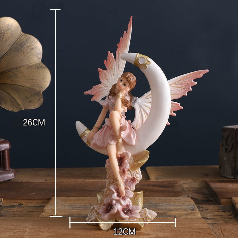 Beautiful Angel,Home Decoration,Figurine Miniature,Flower Fairy,Statue,Sculpture,Modern,Living Room,Decor Decorative,Desk Art