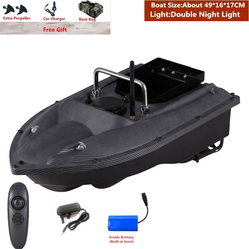 Smart Fixed Speed Cruise Radio Remote Control Fishing Bait Boat 1.5KG 500M Dual Night Light Lure Fishing RC Bait Boat Fishing