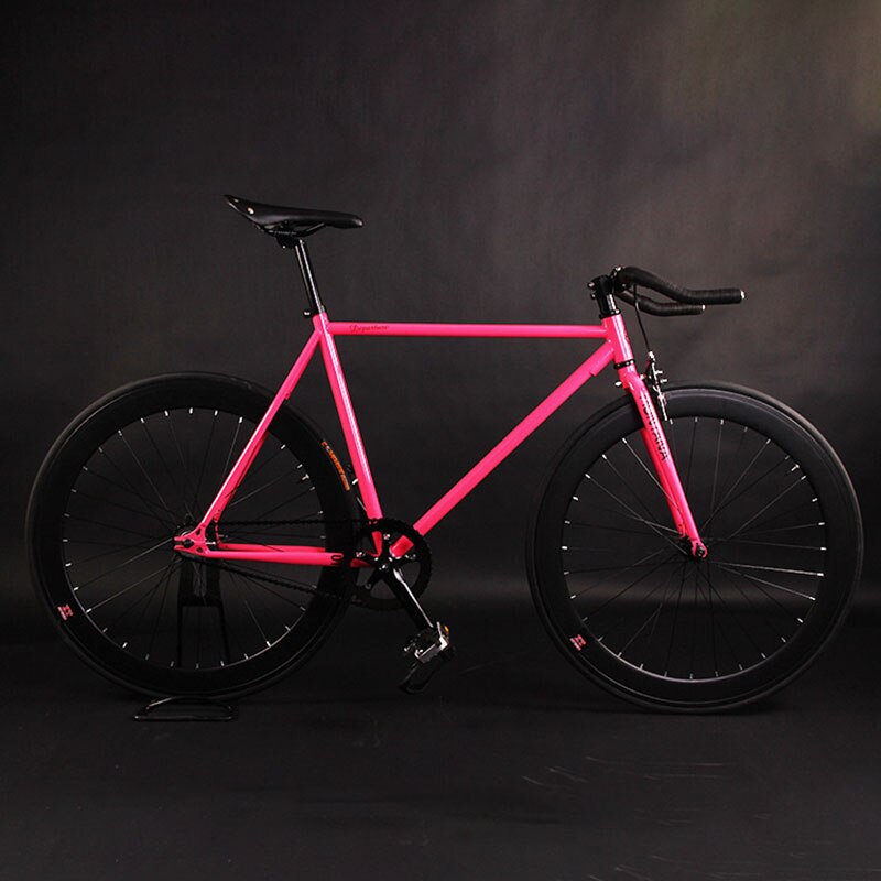 Fixie Bike Fixed Gear Bike 52cm Cycling City Bike Steel Frame Magnesium Alloy Wheel Single Speed Bicycle