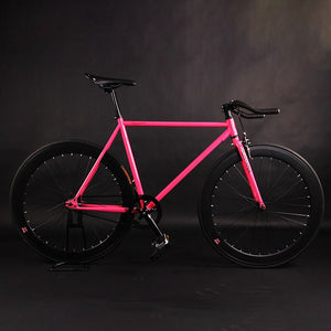 Fixie Bike Fixed Gear Bike 52cm Cycling City Bike Steel Frame Magnesium Alloy Wheel Single Speed Bicycle