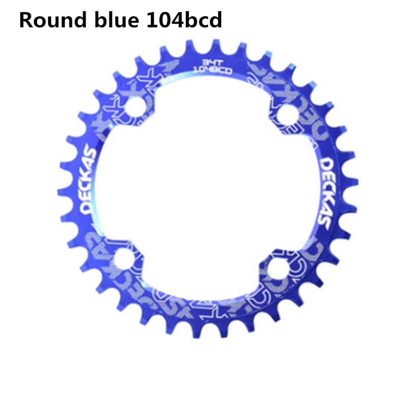 Deckas 104BCD Round Narrow Wide Chainring MTB Mountain bike bicycle 104BCD 32T 34T 36T 38T crankset Tooth plate Parts 104 BCD