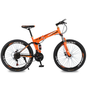 foldable bicycle mountain bike wheel size 26 inches Road bike 21 speeds Suspension Bicycle Double Disc Brake
