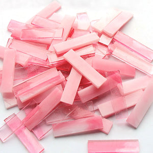 Mixed Color 1 X 4 Cm Square Stained Glass Strip Clear Glass Mosaic Pieces DIY Mosaic Tiles Hobbies Art Crafts Material 100g