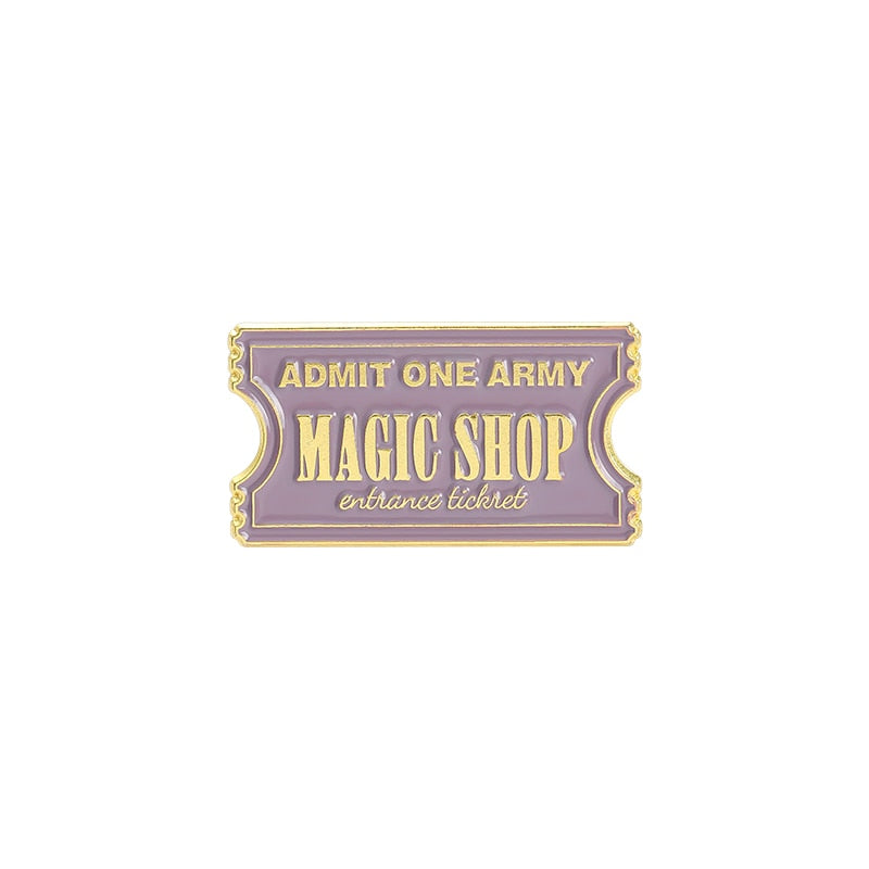 Tickets Enamel Pins Custom Dream Admit One Pass Brooch Lapel Badge Bag Cartoon Jewelry Gift for Kids Friends
